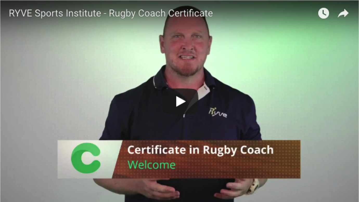 Ryve Sports Institute: Rugby Coach Certificate